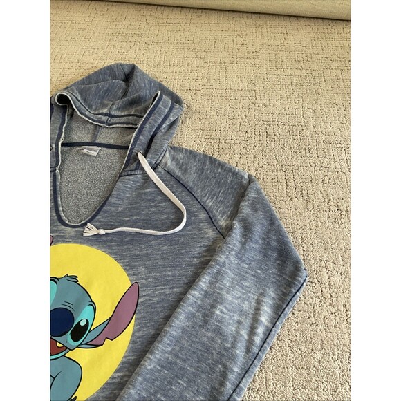 Disney Lilo and Stitch Sweatshirt Women’s Long Sleeve Blue Hoodie Medium - Picture 6 of 13